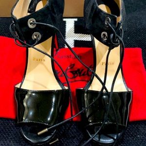Authentic Christian Louboutin lace up pumps